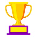 Colorful golden winner cup icon.