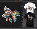 Colorful Goldfish mandala arts isolated on black and white t shirt