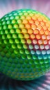 A colorful golf ball with a rainbow pattern on it, AI Royalty Free Stock Photo