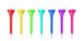 Colorful golf tees