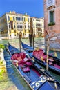 Colorful Gondolas Grand Canal Venice Italy