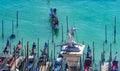 Colorful Gondolas Grand Canal Venice Italy