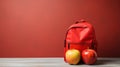 Colorful Goody Bag for the First Day of School AI Generated Royalty Free Stock Photo
