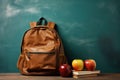 Colorful Goody Bag for the First Day of School AI Generated Royalty Free Stock Photo