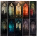 Colorful Gothic Stained Glass Windows In Moody Tones