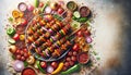 Colorful Gourmet Grilled Vegetable Skewers, AI Generated Royalty Free Stock Photo