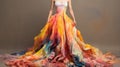Colorful Gown: A Sculpted Masterpiece Inspired By Fluid Landscapes