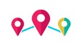 Colorful GPS Map Pins Vector for Location Tracking and Discovery, vector design Generative AI Royalty Free Stock Photo