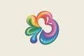 Colorful Gradient Abstract Blob Shapes Icon blobs rainbow Royalty Free Stock Photo