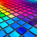 colorful, gradient-based array of square tiles Royalty Free Stock Photo