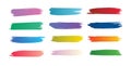 Colorful gradient brushstroke set paint brushes various colors Royalty Free Stock Photo