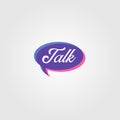 Colorful Gradient bubble Talk Logo overlapping Sign Symbol Icon Royalty Free Stock Photo