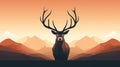 Colorful Gradient Deer In British Mountain Landscape