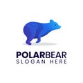 Polar bear jump logo template