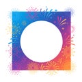 Colorful Gradient Fireworks Frame with Transparent Background Royalty Free Stock Photo