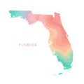 Colorful Gradient Florida State Map Royalty Free Stock Photo