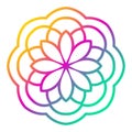 Colorful gradient flower mandala. Hand drawn decorative element. Royalty Free Stock Photo