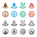 Four element icon set