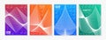 Colorful gradient modern dynamic line abstract cover set Royalty Free Stock Photo