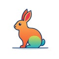 Colorful Gradient Rabbit Illustration, Stylized Easter Hare Graphic Icon Royalty Free Stock Photo