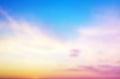 Colorful gradient sky at summer, pastel tones of beautiful sunset Royalty Free Stock Photo