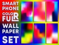 Colorful gradient texture wallpaper templates for smartphone screens. Mobile phone background set Royalty Free Stock Photo