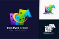 Colorful gradient treavel logo design Royalty Free Stock Photo