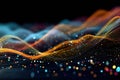 Colorful Gradient Waves of Data Particles Flow Smoothly in a Dynamic Abstract Pattern Royalty Free Stock Photo