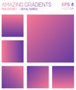 Colorful gradients in pink sherbet, royal purple.