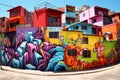 Colorful graffiti art adorning the walls of a