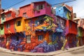 Colorful graffiti art adorning the walls of a