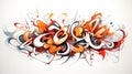 Colorful Graffiti Art With Character Design And Calligraphy-inspired Elements Royalty Free Stock Photo