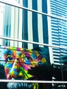 Colorful graffiti art of famous theoretical physicist Albert Einstein on the streets of Sao Paulo