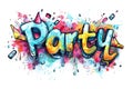 Colorful Graffiti Art with the Word Party in Vibrant Street Style