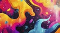 colorful graffiti background, graffiti wallpaper, abstract colored background for design Royalty Free Stock Photo