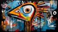 Colorful Graffiti-inspired Artwork: Swan Hei Hei Moana In Basquiat And Picasso Style