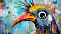 Colorful Graffiti-inspired Portraiture: The Exotic Pigeon Hei Hei Moana