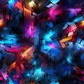 Colorful graffiti-inspired wallpapers with metallic rectangles and puzzle-like shapes (tiled)