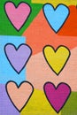 Colorful graffiti spray painted funny hearts Royalty Free Stock Photo