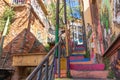 Colorful Graffiti Stairs Valparaiso Chile Royalty Free Stock Photo