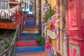 Colorful Graffiti Stairs Valparaiso Chile Royalty Free Stock Photo