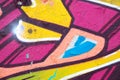 Colorful graffiti wall closeup - graffiti background Royalty Free Stock Photo