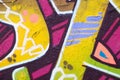 Colorful graffiti wall closeup - graffiti background Royalty Free Stock Photo