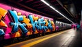 colorful graffiti on wall , Graffiti wall abstract background ,graffiti artwork , graffiti wallpaper desktop, printable canvas