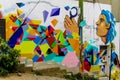 Colorful graffity with face Royalty Free Stock Photo