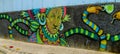 Colorful graffity wall in Valparaiso Royalty Free Stock Photo