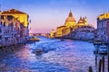 Colorful Grand Canal Salut Church Sunset Venice Italy