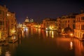 Colorful Grand Canal Salut Church Night Venice Italy Royalty Free Stock Photo