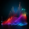 Colorful Graph Of Business Data Visualization With Neon Realism