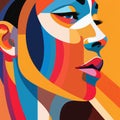 Colorful Portrait Illustration: Bold Graphic Design With Vibrant Colors